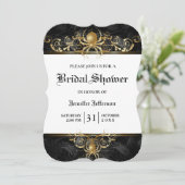 Gothic Halloween Bridal Shower Invitation Kaart (Staand voorkant)