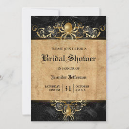 Gothic Halloween Bridal Shower Invitation Kaart