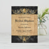 Gothic Halloween Bridal Shower Invitation Kaart (Staand voorkant)
