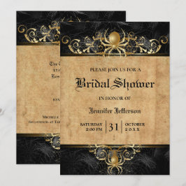 Gothic Halloween Bridal Shower Invitation Kaart