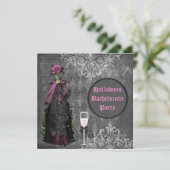 Gothic Halloween Bride Shabby Chic Bachelorette Kaart (Staand voorkant)