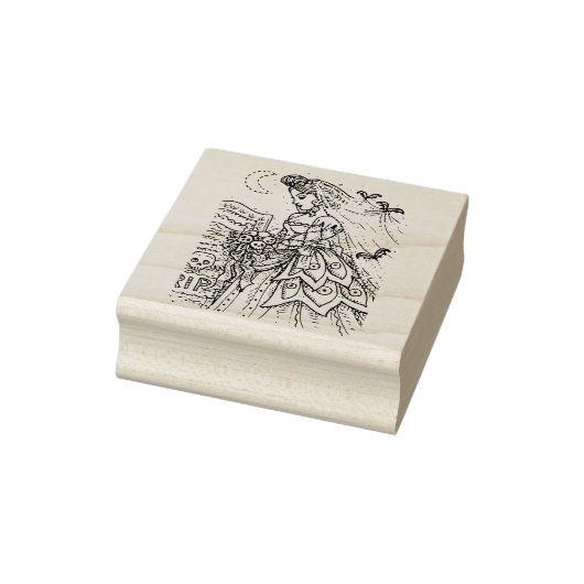 GOTHIC HALLOWEEN BRUID, VLEERMUIS, BOEKET VAN SCHE RUBBERSTEMPEL (Stempel)