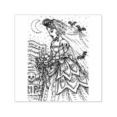 GOTHIC HALLOWEEN BRUID, VLEERMUIS, BOEKET VAN SCHE  ZELFINKTENDE STEMPEL (Design)