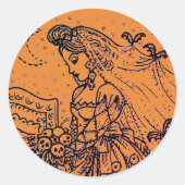 GOTHIC HALLOWEEN BRUID, VLEERMUIZEN, SLUIER, SCHED RONDE STICKER (Voorkant)