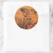 GOTHIC HALLOWEEN BRUID, VLEERMUIZEN, SLUIER, SCHED RONDE STICKER (Tas)