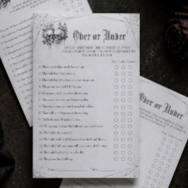 Gothic Halloween Bruidsdouche Over of Under Spel