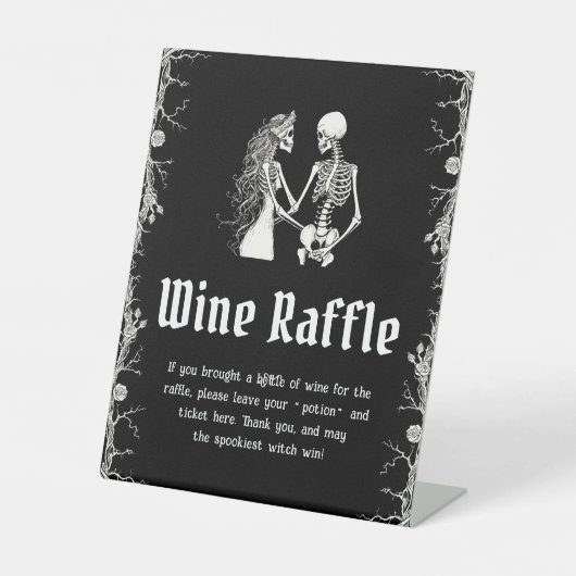 Gothic Halloween Bruidsfeest Wine Raffle Bord Reclamebord Met Voetstuk (Voorkant)