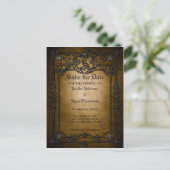 Gothic halloween bruiloft, behalve het date briefk aankondigingskaart (Staand voorkant)