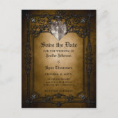 Gothic halloween bruiloft, behalve het date briefk aankondigingskaart (Voorkant)