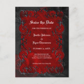 Gothic halloween bruiloft, behalve het date briefk aankondigingskaart (Voorkant)