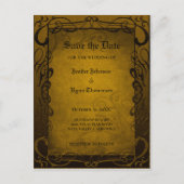 Gothic halloween bruiloft, behalve het date briefk aankondigingskaart (Voorkant)