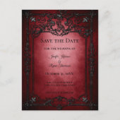 Gothic halloween bruiloft, behalve het date briefk aankondigingskaart (Voorkant)