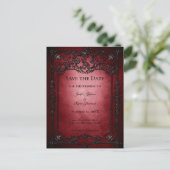 Gothic halloween bruiloft, behalve het date briefk aankondigingskaart (Staand voorkant)