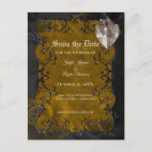 Gothic halloween bruiloft, behalve het date briefk aankondigingskaart (Voorkant)