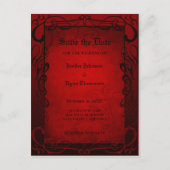 Gothic halloween bruiloft, behalve het date briefk aankondigingskaart (Voorkant)