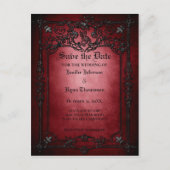 Gothic halloween bruiloft, behalve het date briefk aankondigingskaart (Voorkant)