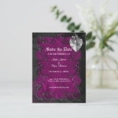 Gothic halloween bruiloft, behalve het date briefk aankondigingskaart (Staand voorkant)