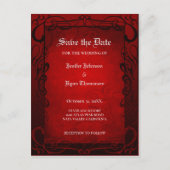 Gothic halloween bruiloft, behalve het date briefk aankondigingskaart (Voorkant)