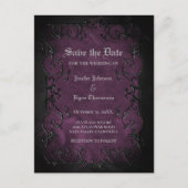 Gothic halloween bruiloft, behalve het date briefk aankondigingskaart (Voorkant)