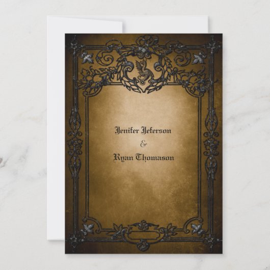 Gothic halloween bruiloft met uitzondering van de aankondiging (Achterkant)