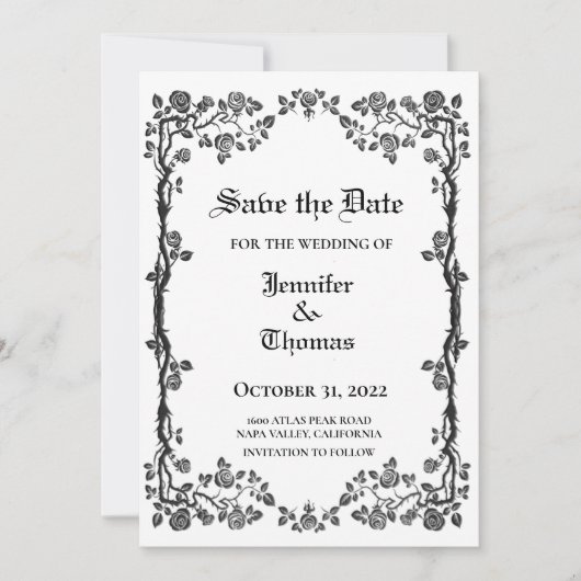 Gothic halloween bruiloft met uitzondering van de aankondiging (Voorkant)