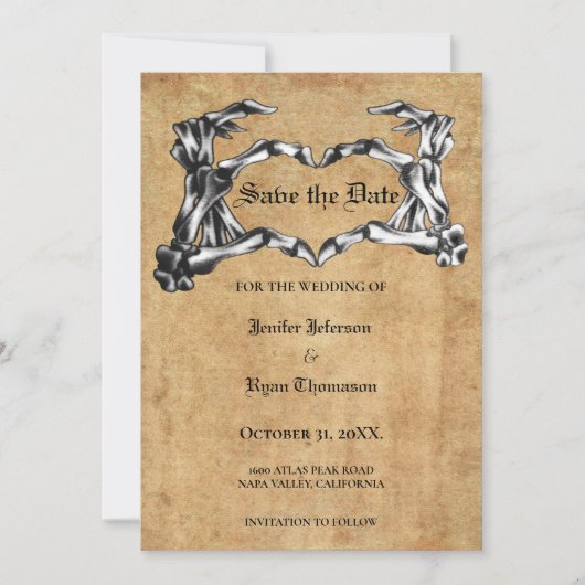 Gothic halloween bruiloft met uitzondering van de aankondiging (Voorkant)