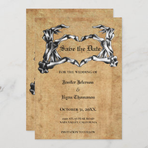 Gothic halloween bruiloft met uitzondering van de  aankondiging