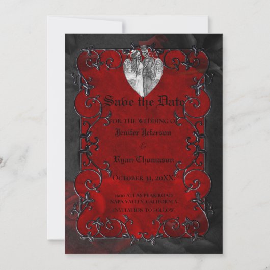 Gothic halloween bruiloft met uitzondering van de  aankondiging (Voorkant)