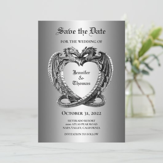 Gothic halloween bruiloft met uitzondering van de  aankondiging (Staand voorkant)