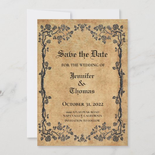 Gothic halloween bruiloft met uitzondering van de  aankondiging (Voorkant)