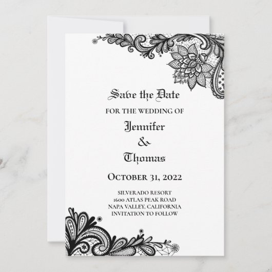 Gothic halloween bruiloft met uitzondering van de aankondiging (Voorkant)