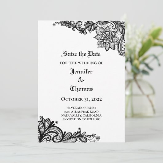 Gothic halloween bruiloft met uitzondering van de aankondiging (Staand voorkant)