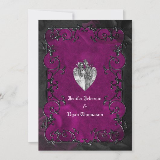 Gothic halloween bruiloft met uitzondering van de aankondiging (Achterkant)