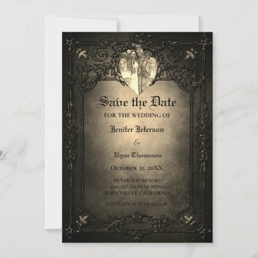 Gothic halloween bruiloft met uitzondering van de aankondiging (Voorkant)