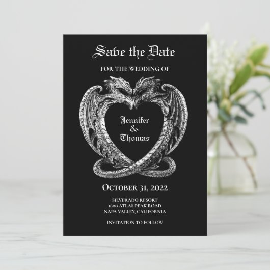 Gothic halloween bruiloft met uitzondering van de  aankondiging (Staand voorkant)