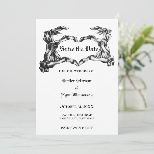 Gothic halloween bruiloft met uitzondering van de aankondiging (Staand voorkant)