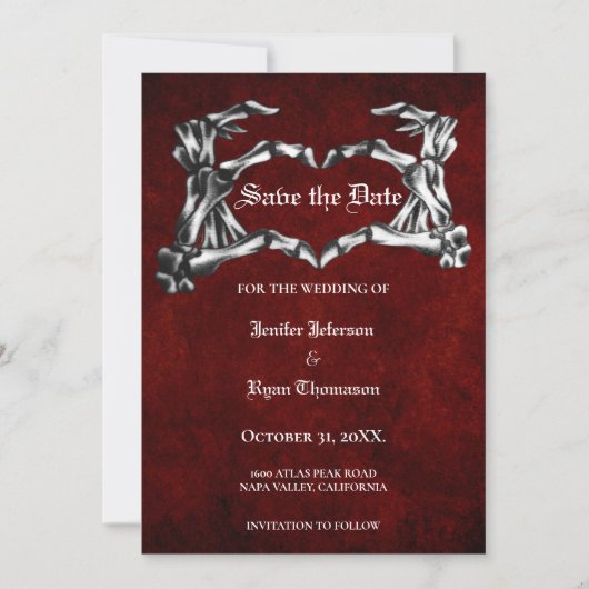 Gothic halloween bruiloft met uitzondering van de aankondiging (Voorkant)