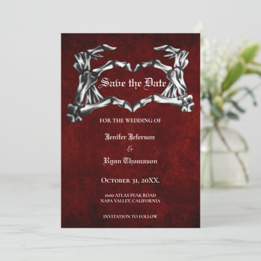 Gothic halloween bruiloft met uitzondering van de  aankondiging (Staand voorkant)