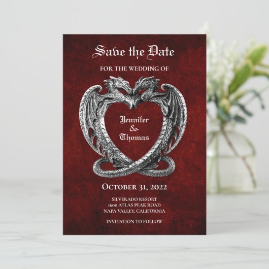 Gothic halloween bruiloft met uitzondering van de aankondiging (Staand voorkant)