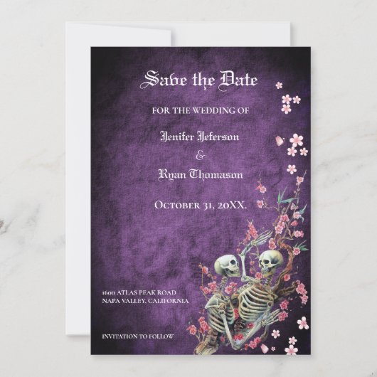 Gothic halloween bruiloft met uitzondering van de  aankondiging (Voorkant)