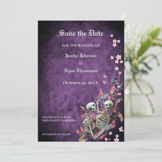 Gothic halloween bruiloft met uitzondering van de  aankondiging (Staand voorkant)