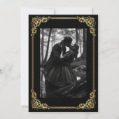 Gothic halloween bruiloft save the date uitnodigin aankondiging (Achterkant)
