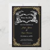 Gothic halloween bruiloft save the date uitnodigin aankondiging (Voorkant)