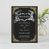 Gothic halloween bruiloft save the date uitnodigin aankondiging (Staand voorkant)