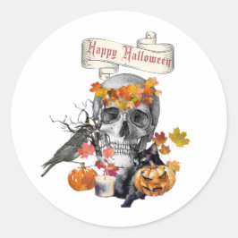Gothic Halloween Clear Ronde Sticker