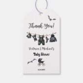 Gothic Halloween Clothesline Baby shower Cadeaulabel (Voorkant)