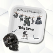 Gothic Halloween Clothesline Baby shower Papieren Bordje
