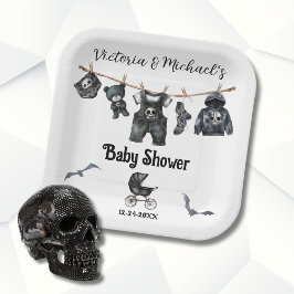 Gothic Halloween Clothesline Baby shower Papieren Bordje