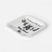 Gothic Halloween Clothesline Baby shower Papieren Bordje (Gebogen)