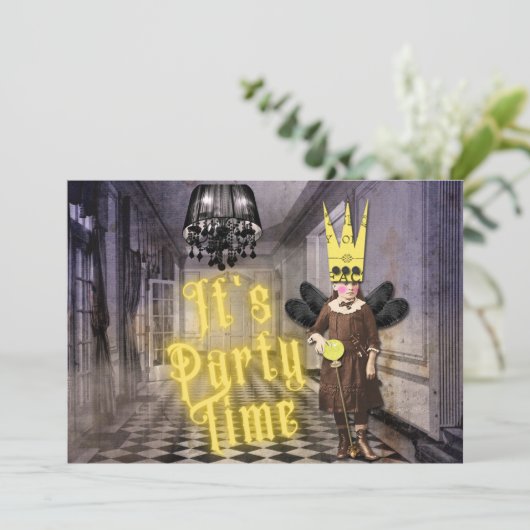 Gothic Halloween Costume Party Kaart (Staand voorkant)